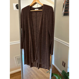 AfterDark Vintage Bronze Metallic Open Front Cardigan Size 10